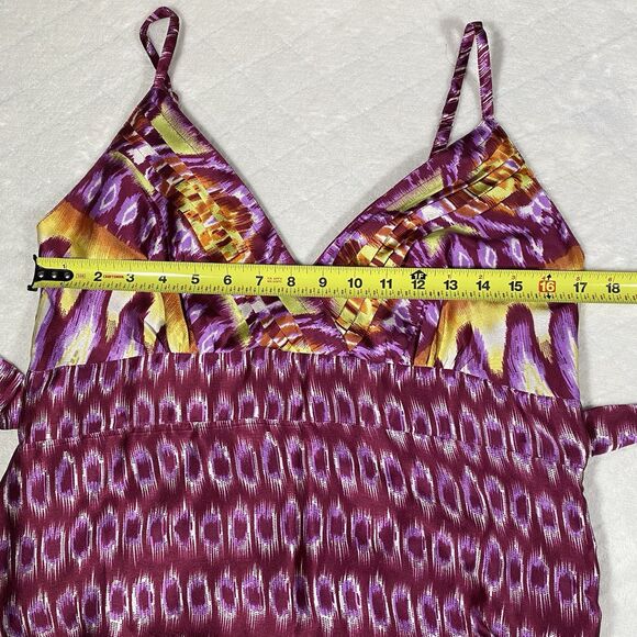 Pyramid Collection Colorful Maxi Dress Boho Handkerchief Hem Resort Women's M - Picture 5 of 5